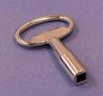 Key, chrome. 8 square. 16.411-1XPA Nylonnøgle.