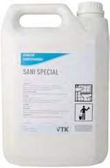 Sani Special Højalkalisk specialmiddel til grovrengøring af alle overflader, der tåler høj alkalitet. Fjerner fedt, snavs, sod mm. effektivt.