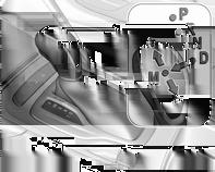 Gearfunktionen eller det valgte gear vises i førerinformationscenteret. Ved automatisk drift vises kørselsprogrammet af D. I manuel funktion vises M og nummeret på det valgte gear. R angiver bakgear.
