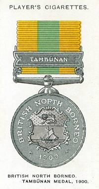 British North Borneo. Tambūnan medal, 1900. Fra NYPL Digital Library. "The Tambūnan medal was issued in 1900, in bronze to N.C.O.'s. and men, and in silver to officers.