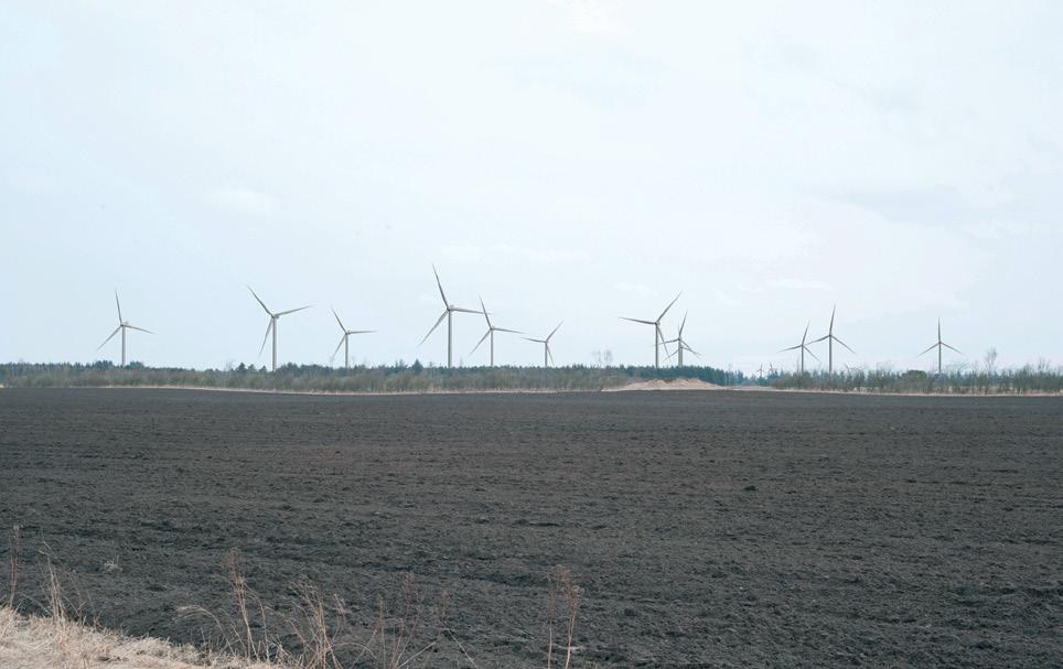 Særligt markante er de 15 vindmøller ved Bur og de fem vindmøller ved Kikkenborg.