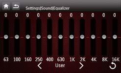 9 Adjust sound Adjust volume 1 Turn VOL button clockwise to increase volume. 2 Turn VOL button anti-clockwise to reduce volume. [Optimal] [Flat] [Pop] 3 Adjust EQ settings by tapping on the screen.
