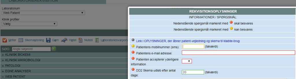 Her udfyldes pdf-versionen af patientregistreringsskemaet, som ligger under Patientregistreringsskema. Skemaet udfyldes og sendes med posten til DD2, som taster data ind.