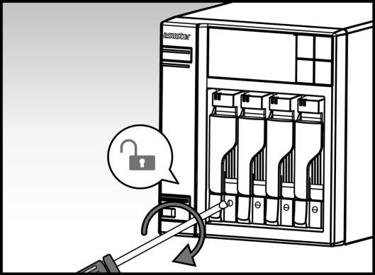 5. Når låsen er lukket, kan den låses på plads med låsen på bakken.