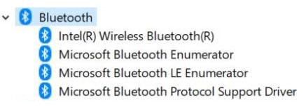 Tabel 17. Bluetooth-drivere Før installation Efter installation Sikkerhedsdrivere Dette afsnit viser sikkerhedsenhederne i Device Manager (Sikkerhedsstyring).