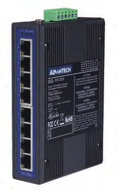 Ethernet solution. The power is a +12 ~ 48 V DC redundant input design, and is secured with a double protection mechanism: Polarity Reverse Protect and an Overload Current Resetable Fuse.