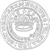 Sammenholdt med de samtidige københavnske kroner fremtræder kronerne 1659-1660 groft skårne i præget, men er dog slået efter samme formel (10,418 rigsdaler
