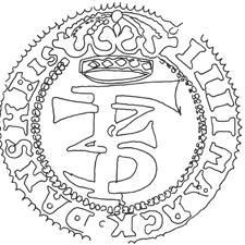 f (60-6) Lille krone med kuglerække over kronebåndet ( kuglekrone ), (1660: 6