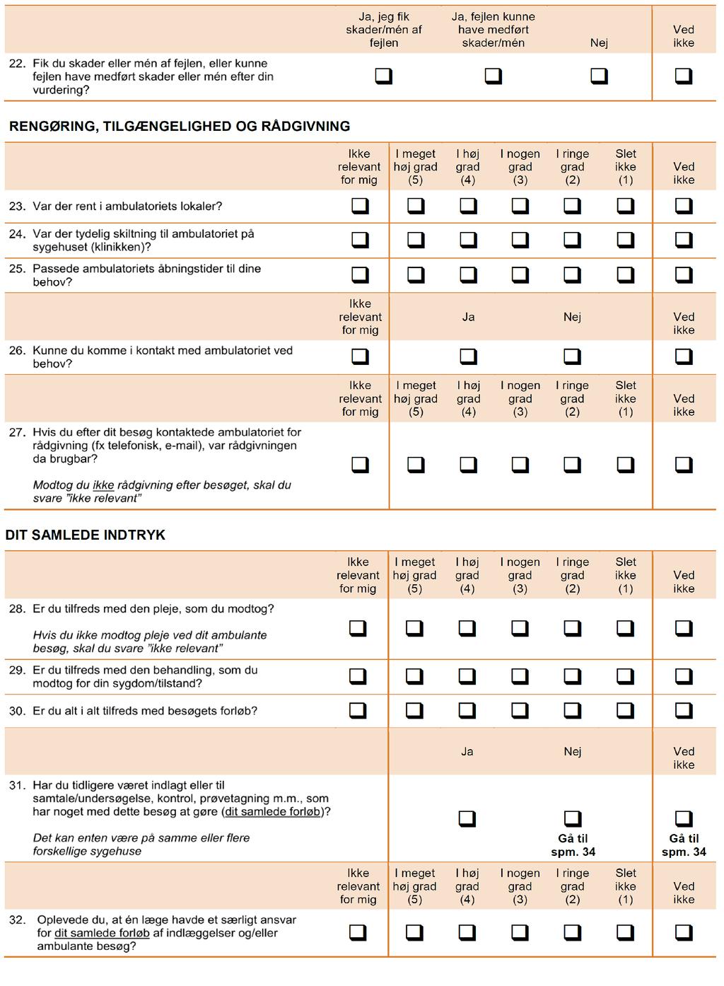 4. BILA Spørgeskemaet (side 3) Planlagt ambulante patienters oplevelser: Hovedstadens