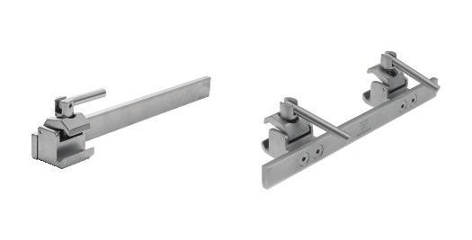 Table Adapters + Rail Extenders Providing stable support on the OR table for the table mounted frame When bedrail