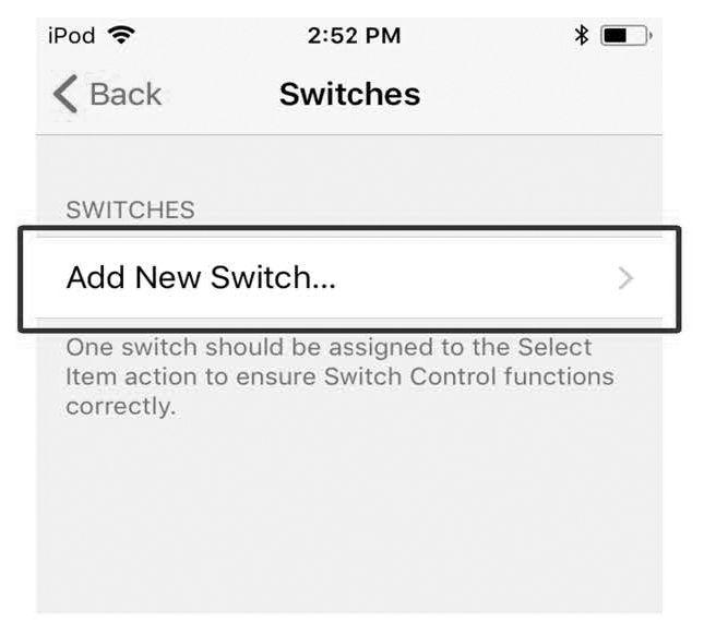Invacare LiNX 3. 5. 4. Fig. 5-77 Tryk på menupunktet Add new Switch (Tilføj ny kontakt). Fig. 5-78 Tryk på knappen External (Ekstern).