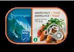 KONSERVES MAKREL- PRODUKTER Amanda makrelfilet i økologisk tomatsauce samt den velkendte Dronningen