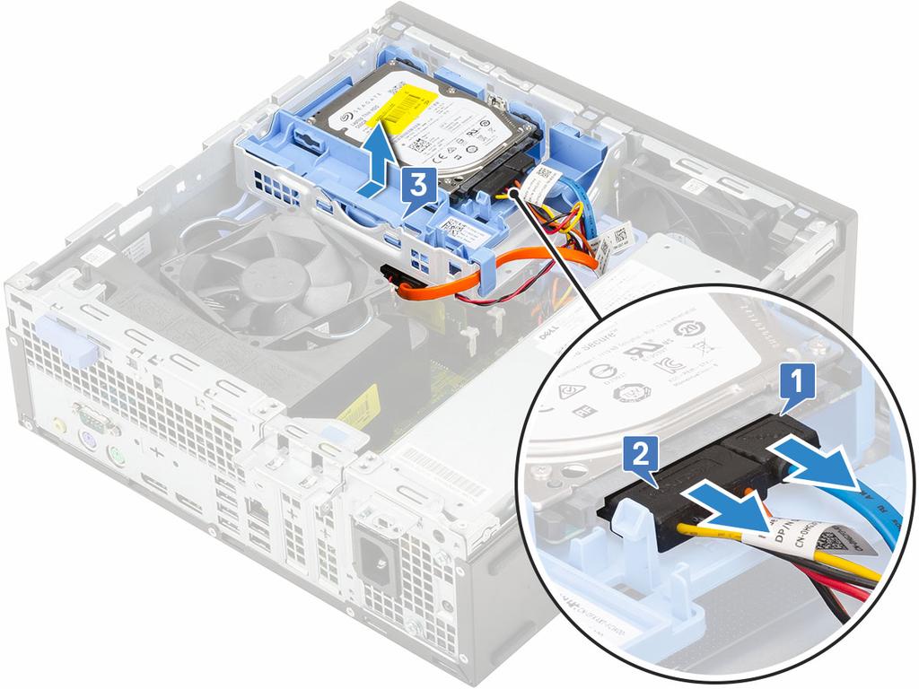 Sådan installeres harddiskmodulet 1 Juster tapperne på harddisken til hullerne på chassiset ved 30 graders vinkel.