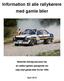 Information til alle rallykørere med gamle biler
