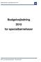 Budgetvejledning 2010 for specialbørnehaver