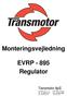 Monteringsvejledning EVRP - 895 Regulator