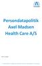 Persondatapolitik Axel Madsen Health Care A/S