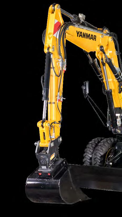 Kompakt bygravemaskine og landskabsspecialist HØJ YDEEVNE B75W er meget effektiv og kan klare opgaver, der normalt klares af maskiner med en større vægt.