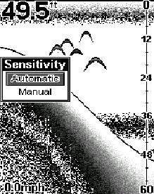 Sensitivitet (følsomhed) Følsomheden kontrollerer instrumentets evne til at opfange ekkoer.