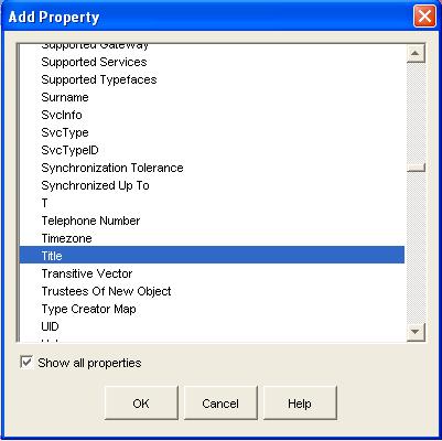 In the Add Property dialog box, all capitalized property names sort ahead of all uncapitalized property names.
