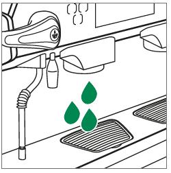 Daglig rengøring manuel og automatisk program, backflush Det skal du bruge: Beholder, rengøringsmiddel til kaffemaskiner varenr. 18400023 (Urnex Cafiza rensepulver backflush) 1.
