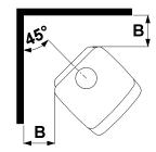 Minimum clearances to combustible surfaces: Stove type Behind the stove the stove (A) To the sides of the stove (B) Above the Stove Clearances to furniture Morsø 1630 uninsulated flue 800 mm 550 mm