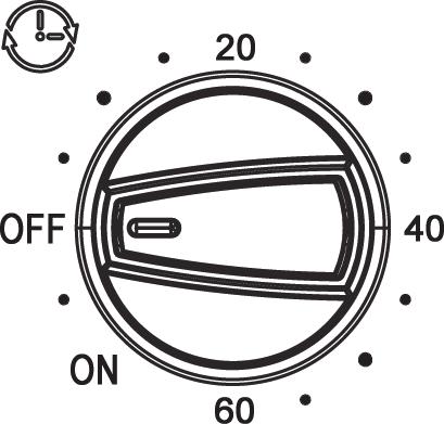 Drehen Sie den Timer (7) manuell auf die Stellung OFF, um den Backautomaten vor Ablauf der eingestellten Zeit auszuschalten.