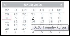 Kalender, Log ind og Søge spots Kalender, Log ind og søge spots har et fast indhold og en forud defineret funktion.