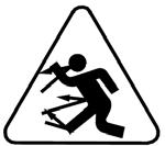Risiko for flyvende objekter. Hold 10 m afstand til mennesker og dyr Risk of flying objects.