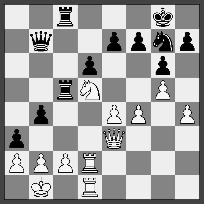 Nyt fra Sønderjysk Skak Nummer 63 Side 18 løber på b3. Nu får hvid et behageligt spil 11. xd4 c6 12.0 0 0 Der skal spilles på gevinst, efter kort rokade er der ikke meget på færde. 12...a5 13.