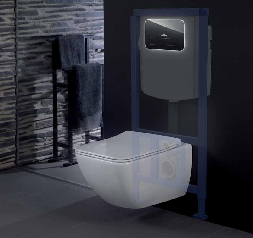 Vægtryk med belysning synligt design VICONNECT ViConnect er den optimale installationsløsning til Villeroy&Bochs toiletter, bidét er, urinaler og håndvaske.
