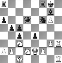 23. f3! exf3? Nu taber han en officer, men efter 23., Te8 bryder den sorte stilling også hurtigt sammen. 24. Dh2 Sh5 25. Txh5 Dxg6 26. Sxd5 Tae8 27. Sf4 Txf4 28. gxf4 Te2 29. f5! Lxb2+ 30.