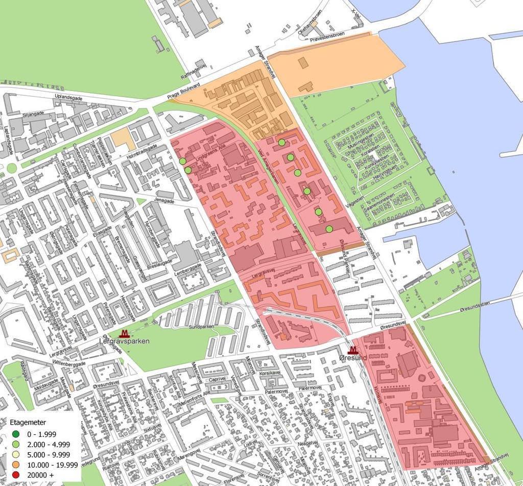 Nordøstamager Lokalplanlagte byggemuligheder Byggemuligheder Udover anførte byggemuligheder forestår lokalplanlægning de gule områder på kortet, der i Kommuneplan 2015 først er udlagt til byudvikling