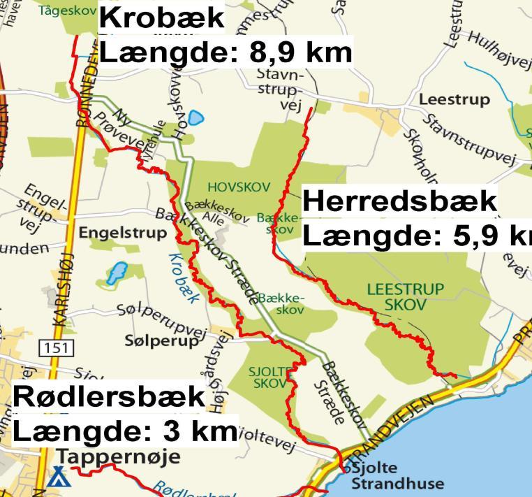 2. Herredsbæk 2.1. Vandløbskvalitet Herredsbæk har et forløb på ca. 5,9 km fra Hovskov til udløbet i Præstø Fjord og et topografisk opland på ca. 10 km 2 figur 1.