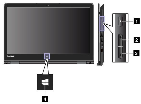 Brug af specialknapperne Computeren er udstyret med specialknapper som vist på følgende billede. Du kan styre nogle af computerens funktioner via specialknapperne uden brug af tastaturet.