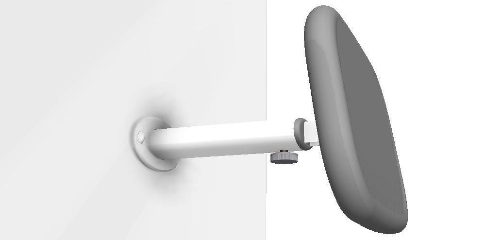 Toiletstøtten låses på plads ved at slippe håndtaget der herefter automatisk går i fast indhak.