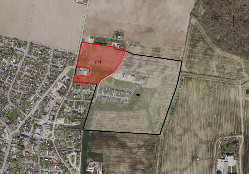 Bilag 1: Luftfoto af området omkring lokalplan nr. 98 og nr.