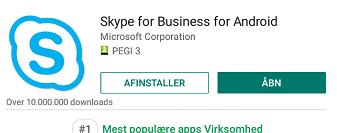 5.. Installer Skype for Business på din Android mobil eller tablet ( af ) 5 6 7 8 Nu kører installationen.
