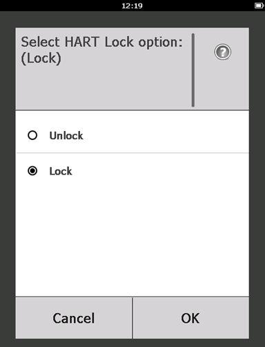 Lås enhed: Hvis der vælges Unlock (Lås op), er det muligt at få adgang til enheden med en hvilken som helst vært for at få vist og redigere konfigurationsindstillinger.