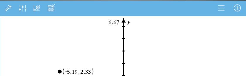 I Grafer og geometri-applikationen skal du flytte punktet til en anden placering, der henvises til i udtrykket for datafangsten (i dette