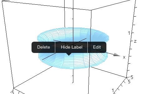 I visningen 3D-graftegning, tryk på Værktøjer, og gå til Handlinger > Skjul/vis. Værktøjet vis/skjul 2. Klik på en graf for at ændre dens skjul/vis-tilstand.