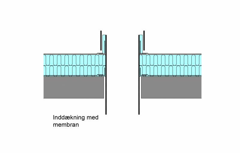 Figur 4.4.3: Tætning omkring ventilationsgennemføring med gummikrave og flange.