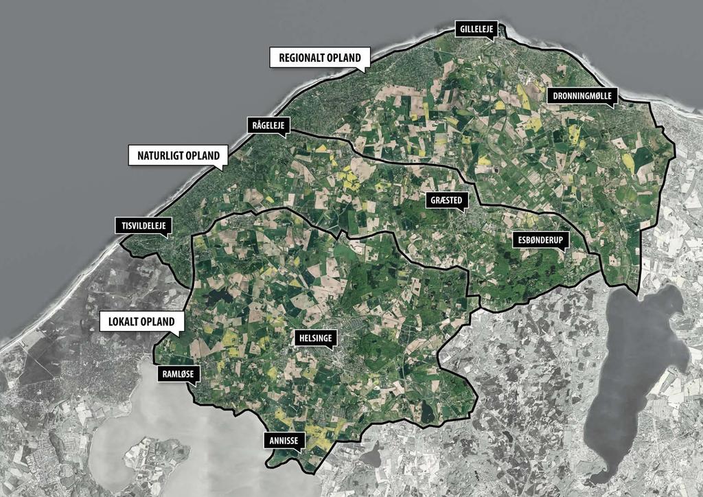 Figur 5: Opland til aflastningsområde i Helsinge.
