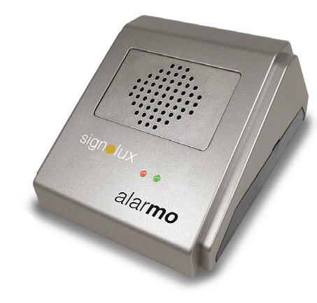 Signolux gateway til røgalarm Alarmo Signolux alarmsender, der opfanger lyden fra eksisterende røgalarmer og sender information til Signolux modtagerne.