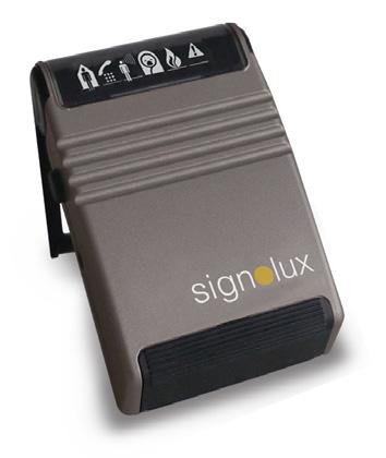 Signolux trådløs vibrator Signolux systemets trådløse vibrator, der omdanner alarmsignaler og ringetoner til kraftige vibrationer.
