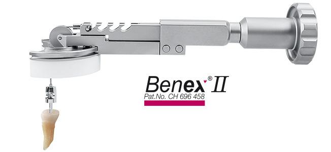 Oral kirurgi & Implantologi Benex II. Det atraumatiske ekstraktions system Af Benny Syfrig Dr. med. med. dent. Patented. Pat no. CH6965458.
