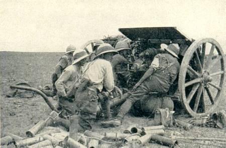 B Sub-section, B Battery, Honourable Artillery Company, in action at Gaza, 1917. Fra Kilde 2.