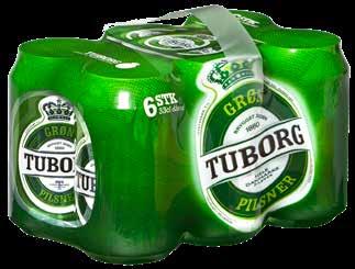 Grøn Tuborg (dåse) 6 x 0,33 l / ex. pant Best. nr. 6620 37 95 Tuborg classic (dåse) 6 x 0,33 l / ex. pant Best. nr. 6454 37 95 PR. FL.