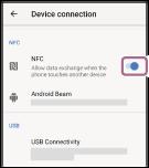 One-touch-tilslutning (NFC) til en Android-smartphone Når du rører headsettet med en smartphone, tændes headsettet automatisk og parres derefter og opretter en Bluetoothforbindelse.