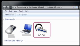 Tilslutning til en parret computer (Windows 7) Kontrollér følgende før brug: Afhængigt af den computer, du bruger, kan det være nødvendigt at tænde for den indbyggede Bluetooth-adapter.